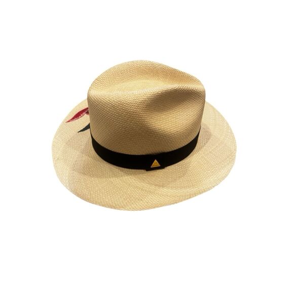 Hannia Char Cala Flower Hat – Bold Red Calla Lily Toquilla Straw Panama main image 4